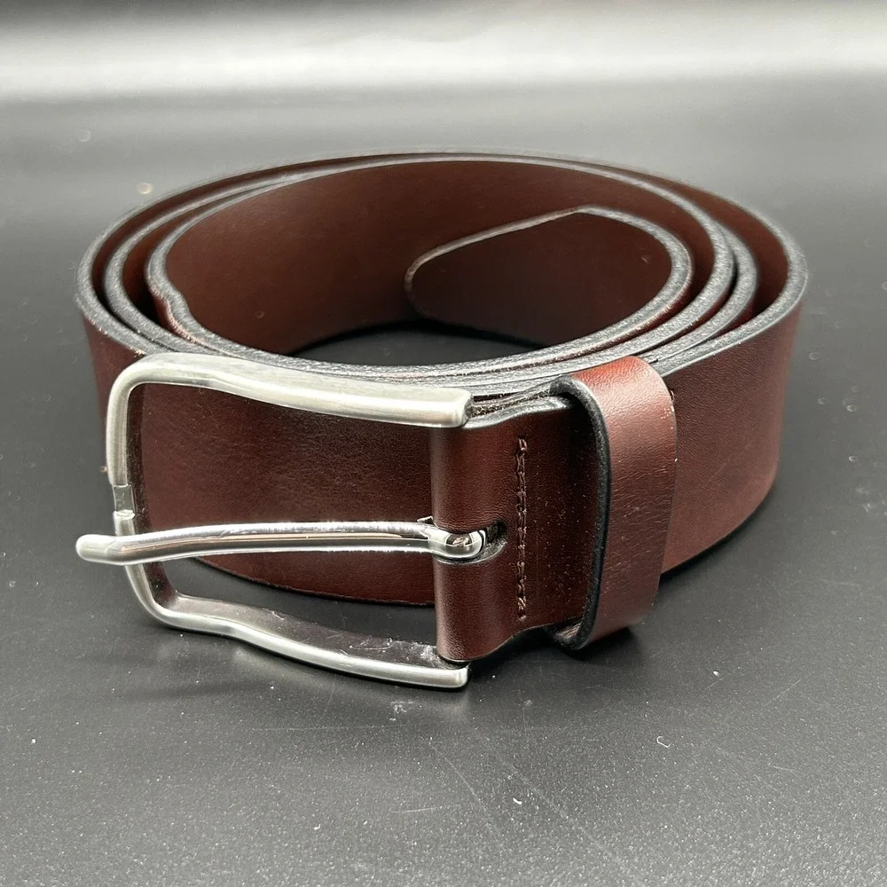 Allen Edmonds Broadway Avenue Italian Calfskin Leather Belt 44 39616 Chili Brown